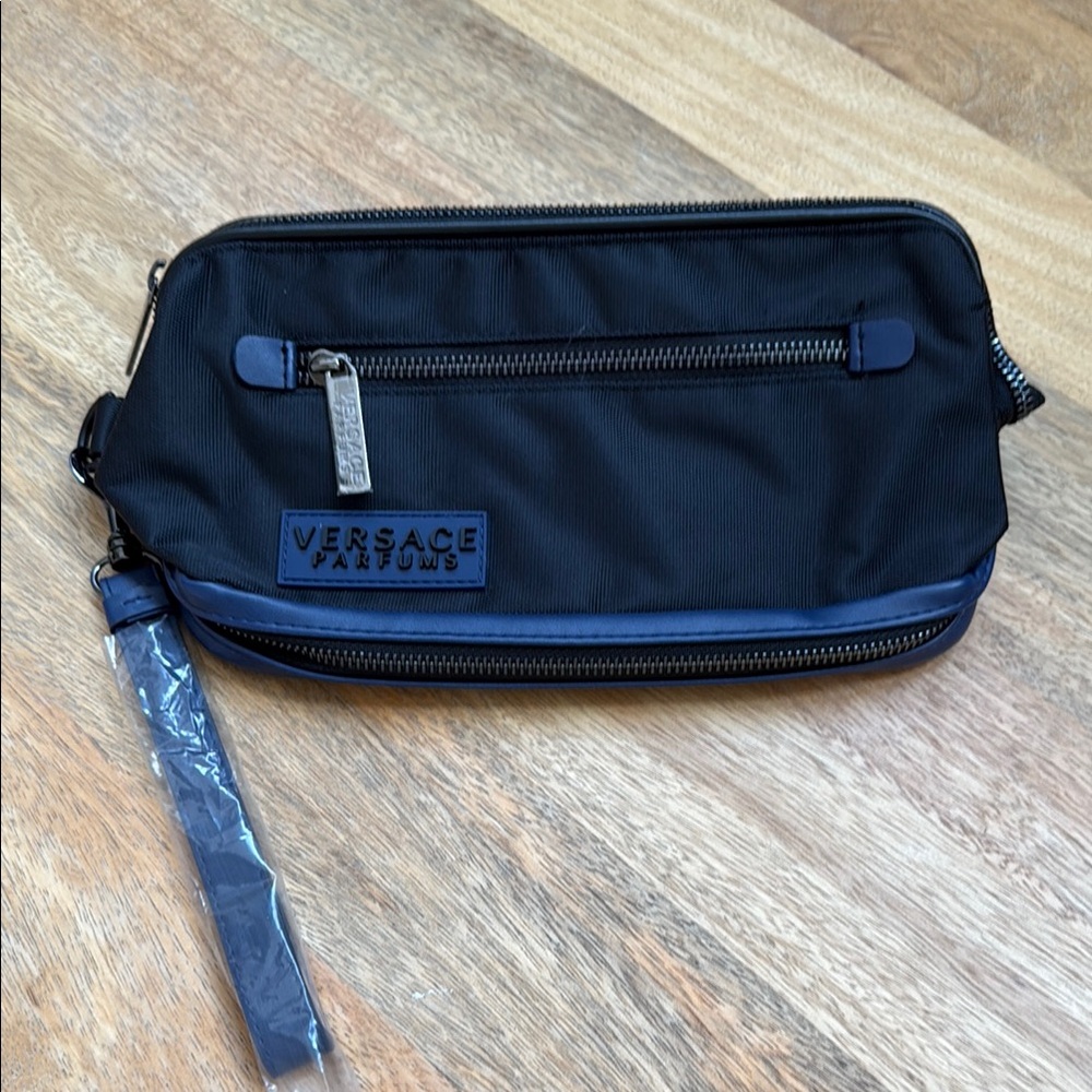 NEW blue and black Versace toiletry bag